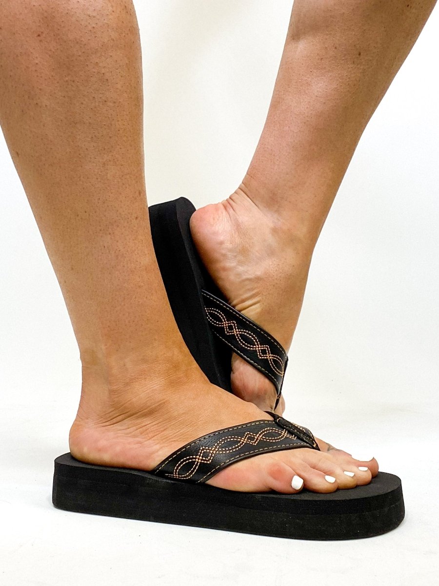 Corky's Black Overboard Sandals