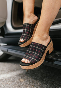 Corky's Black Plaid Totally Buggin Wedges