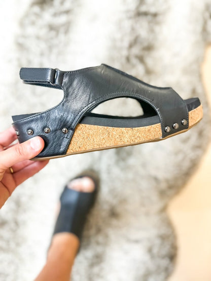 Corky's Black Smooth Volta II Shoes - 2 inch heel - Macoma Boutique302 Wedges & Heels