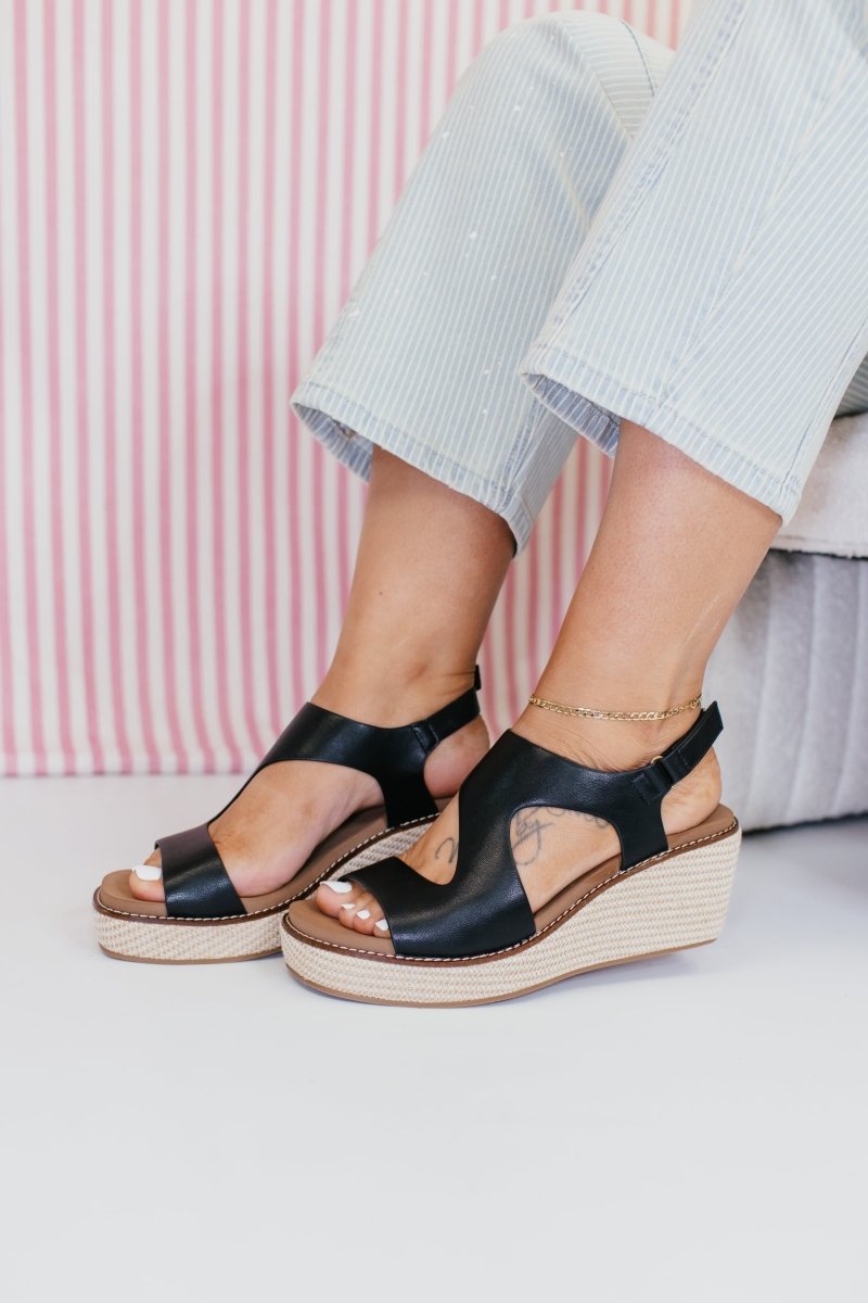 Corky's Black Steppin Out Wedges - Macoma Boutique302 Wedges & Heels