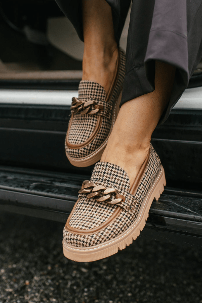 Corky's Black Tan Houndstooth Not Literally Shoes - Macoma Boutique305 Flats