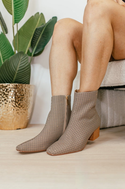 Corky's Black Tan Houndstooth Such a Tease Boots - Macoma Boutique303 Mules & Boots