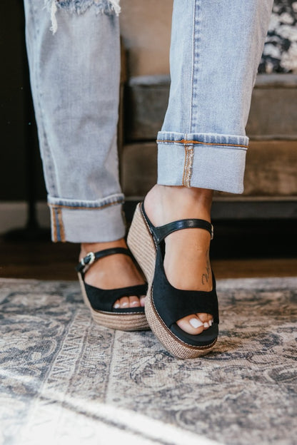 Corky's Black Treat Yourself Wedges - Macoma Boutique302 Wedges & Heels