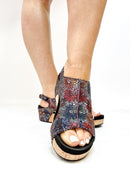Corky's Black Washed Floral Volta II Sandals - Macoma Boutique302 Wedges & Heels