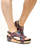 Corky's Black Washed Floral Volta II Sandals - Macoma Boutique302 Wedges & Heels
