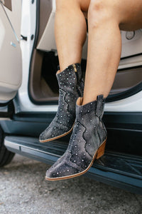 Corky's Black Washed Rhinestone Front Row Boots