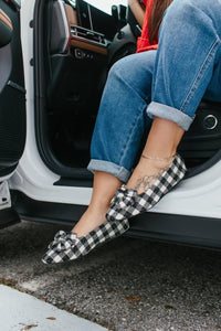 Corky's Black White Check Sugar Rush Flats