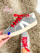 Corky's Black White Houndstooth Friend Zone Sneakers - Macoma Boutique301 Sneakers