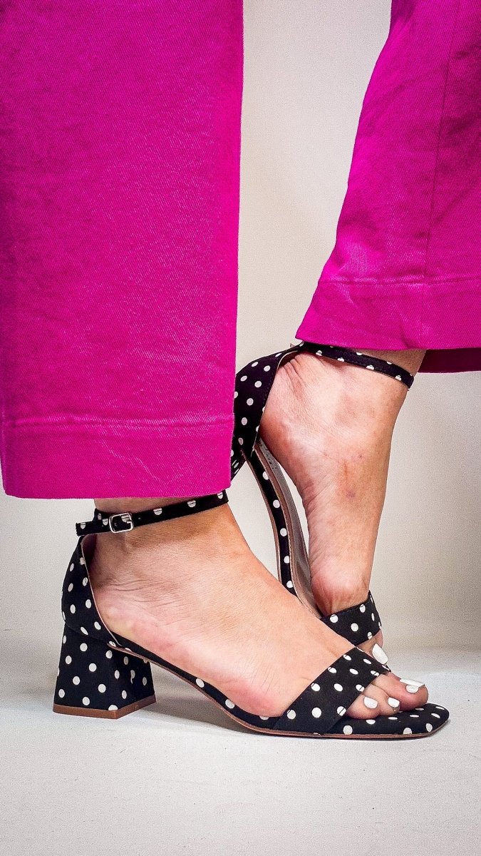 Corky's Black White Polka Dots Save The Date Heels - Macoma Boutique302 Wedges & Heels