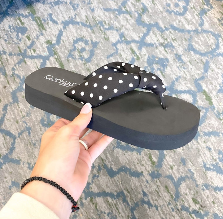 Corky's Black With Polka Dots You Go Girl Sandals - Macoma Boutique304 Sandals