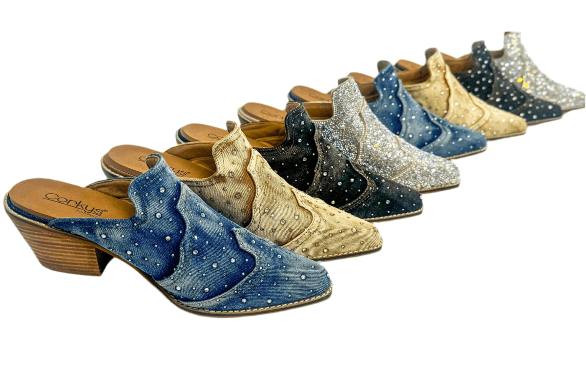 Corkys Blue Washed Denim Tex Mex Boots - Macoma Boutique303 Mules & Boots