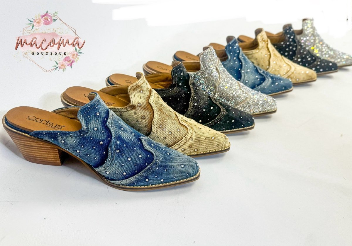 Corkys Blue Washed Denim Tex Mex Boots - Macoma Boutique303 Mules & Boots