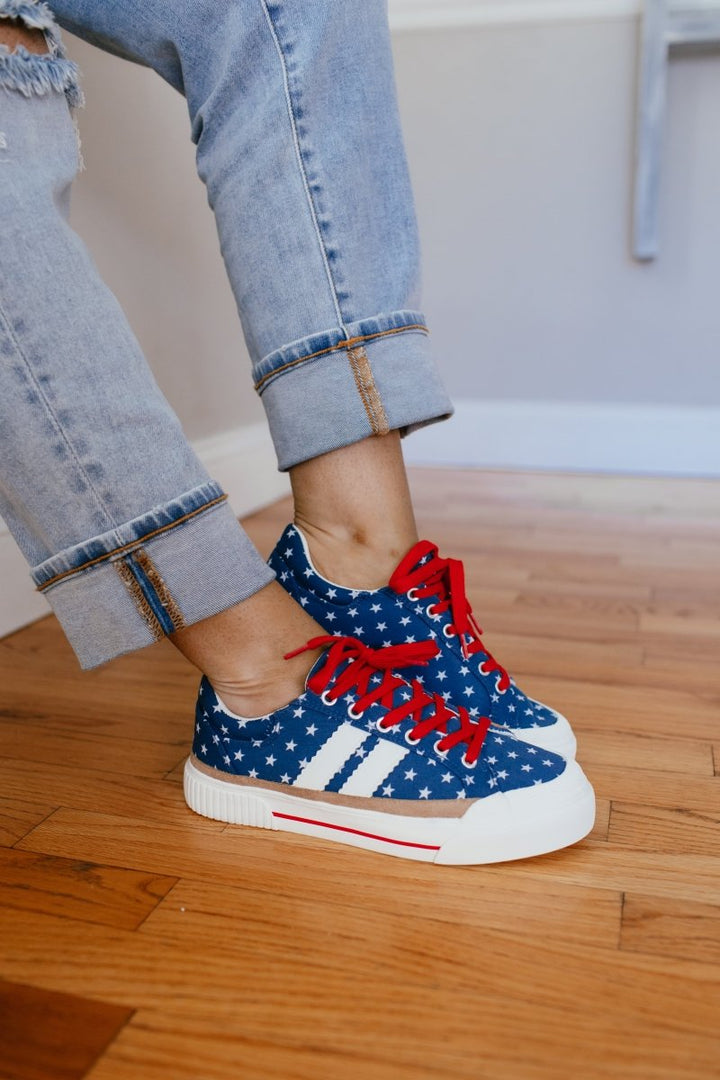 Corky's Blue With White Stars That's Her Sneakers - Macoma Boutique301 Sneakers