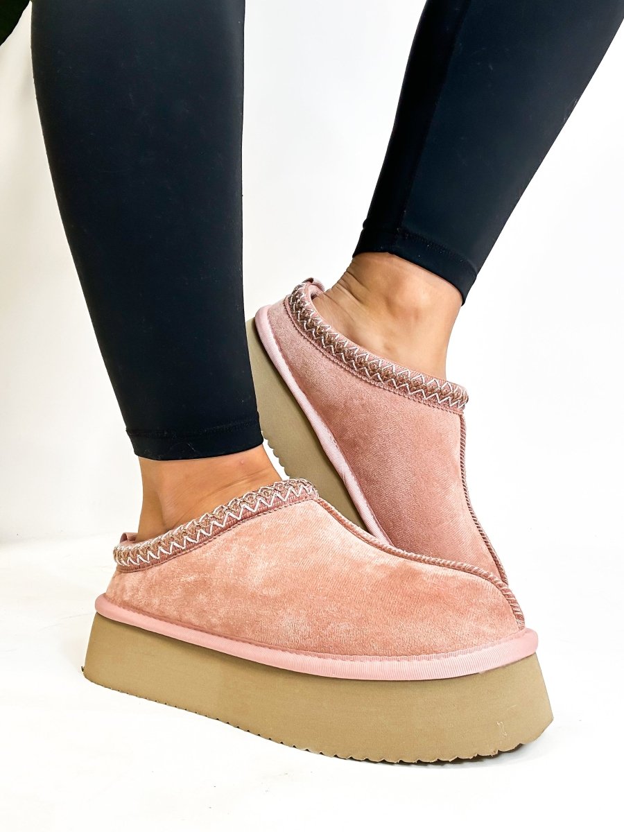 Corky's Blush Faux Suede Pillow Talk Shoes - Macoma Boutique303 Mules & Boots