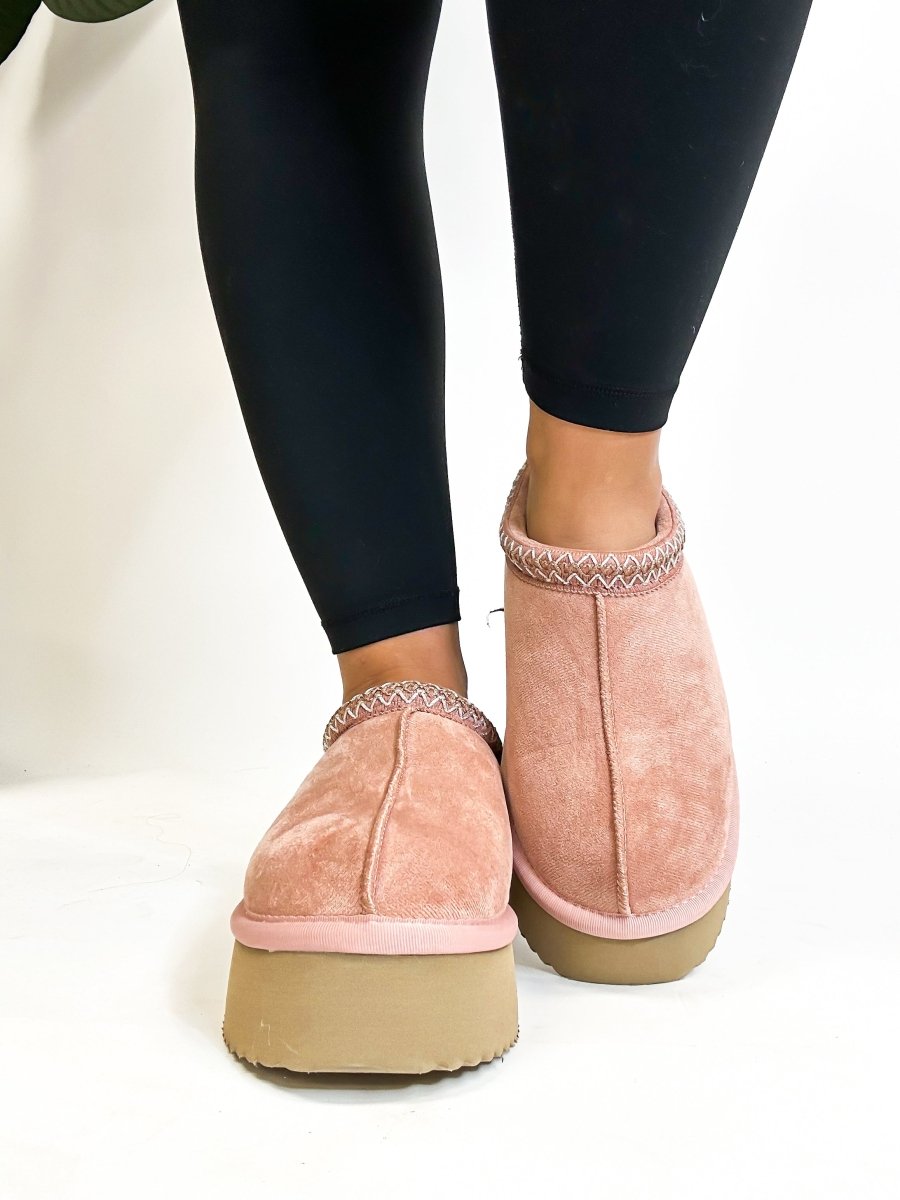 Corky's Blush Faux Suede Pillow Talk Shoes - Macoma Boutique303 Mules & Boots