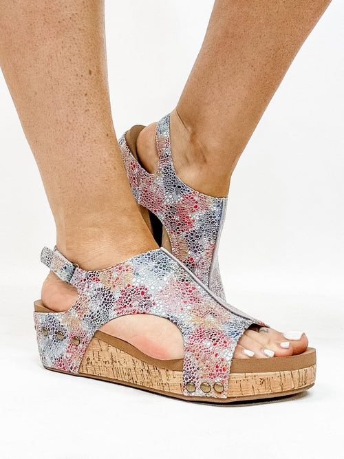 Corky's Bright Multi Washed Floral Volta II Sandals - Macoma Boutique302 Wedges & Heels