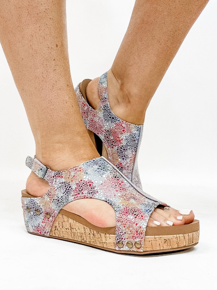 Corky's Bright Multi Washed Floral Volta II Sandals - Macoma Boutique302 Wedges & Heels