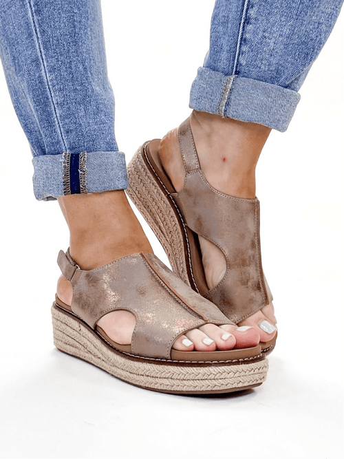 Corky's Bronze Metallic Ready or Not Wedges - Macoma Boutique302 Wedges & Heels