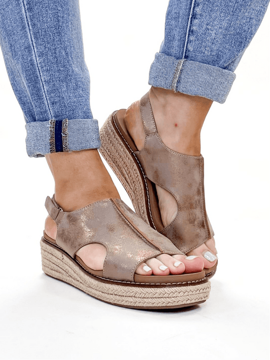 Corky's Bronze Metallic Ready or Not Wedges - Macoma Boutique302 Wedges & Heels