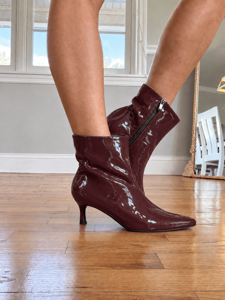 Corky's Burgundy Patent Gold Digger Boots - Macoma Boutique303 Mules & Boots
