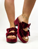 Corky's Burgundy Velvet Put A Bow On It Heels - Macoma Boutique302 Wedges & Heels