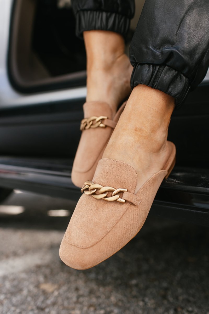 Corky's Camel Faux Suede Keepsake Mules