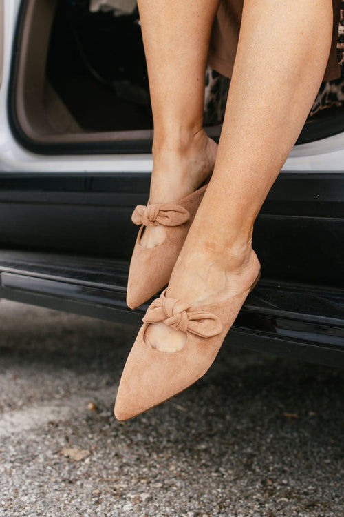 Corky's Camel Faux Suede Knotty But Nice Mules - Macoma Boutique303 Mules & Boots