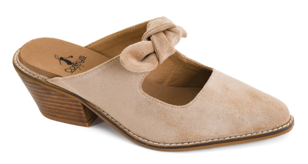 Corky's Camel Faux Suede Oh Bow She Didn't Shoes - Macoma Boutique302 Wedges & Heels