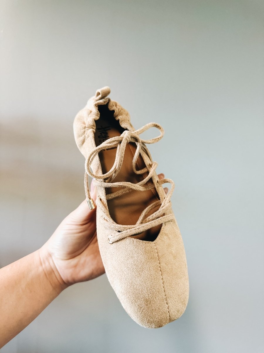 Corky's Camel Faux Suede Tied Up Flats - Macoma Boutique305 Flats