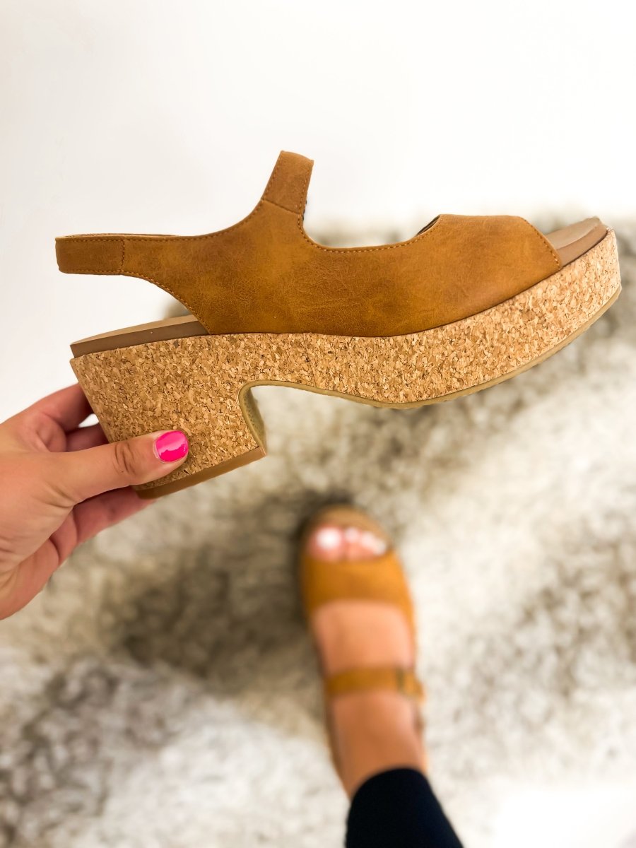 Corky's Camel Miss Behavin Sandals FINAL SALE - Macoma Boutique302 Wedges & Heels