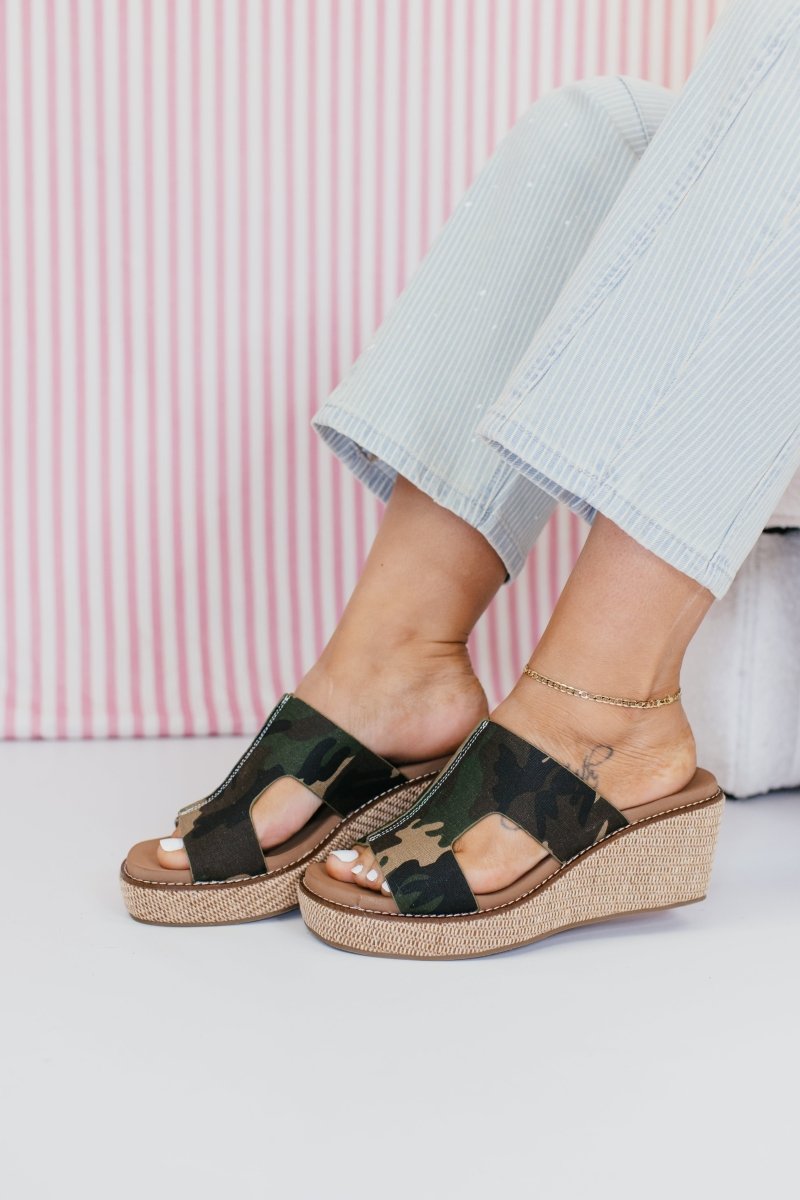 Corky's Camo Kiss N Tell Wedges - Macoma Boutique302 Wedges & Heels