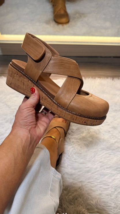 Corky's Caramel Bring It In Sandals - Macoma Boutique302 Wedges & Heels