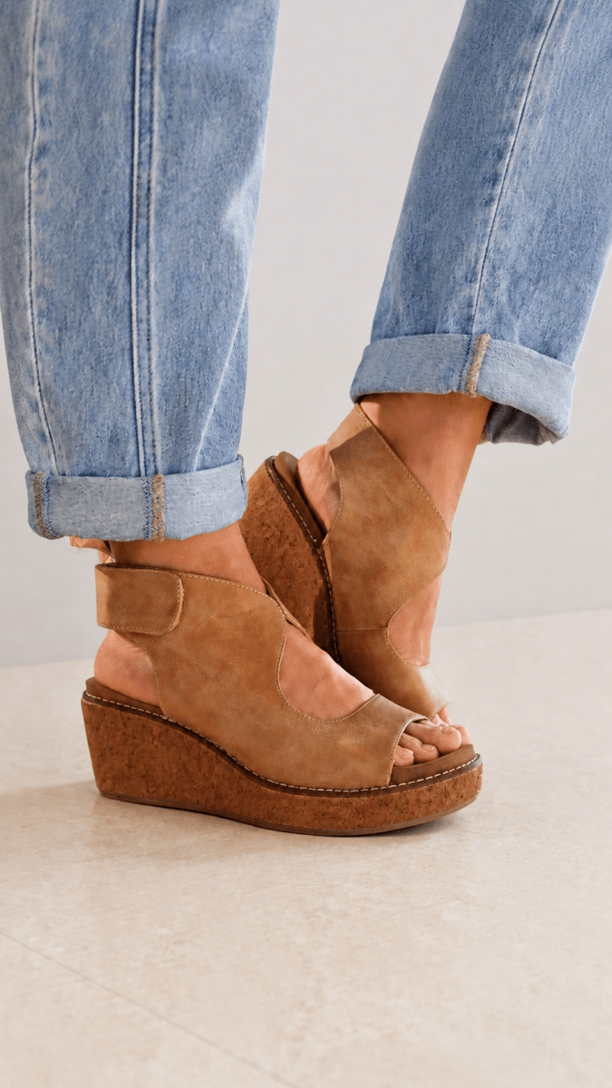 Corky's Caramel Let's Talk About It Wedges - Macoma Boutique302 Wedges & Heels
