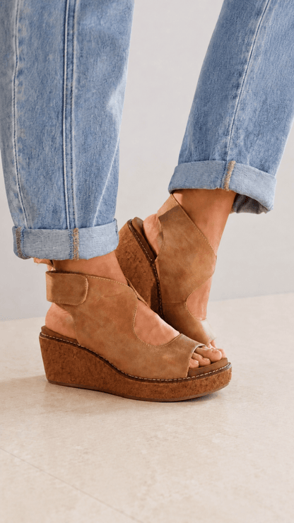 Corky's Caramel Let's Talk About It Wedges - Macoma Boutique302 Wedges & Heels