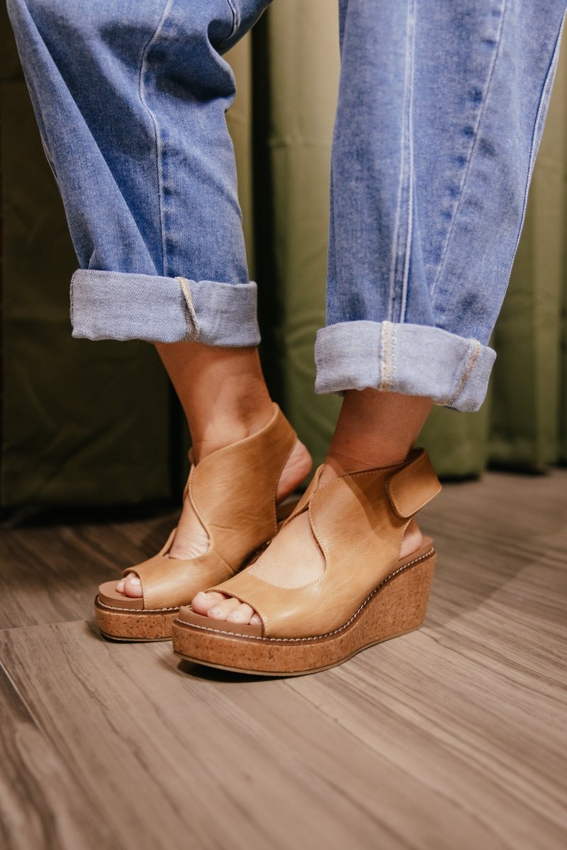 Corky's Caramel Let's Talk About It Wedges - Macoma Boutique302 Wedges & Heels