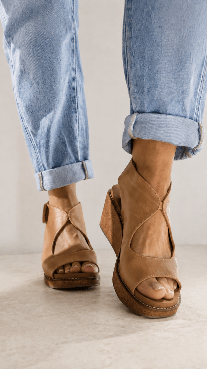 Corky's Caramel Let's Talk About It Wedges - Macoma Boutique302 Wedges & Heels