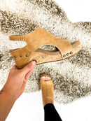 Corky's Caramel Smooth Carley Sandals - Macoma Boutique302 Wedges & Heels