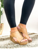 Corky's Caramel Smooth Carley Sandals - Macoma Boutique302 Wedges & Heels