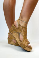 Corkys Caramel Woven Carley Sandals - FINAL SALE - Macoma Boutique302 Wedges & Heels