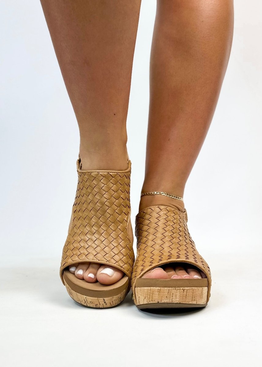 Corkys Caramel Woven Carley Sandals - FINAL SALE - Macoma Boutique302 Wedges & Heels