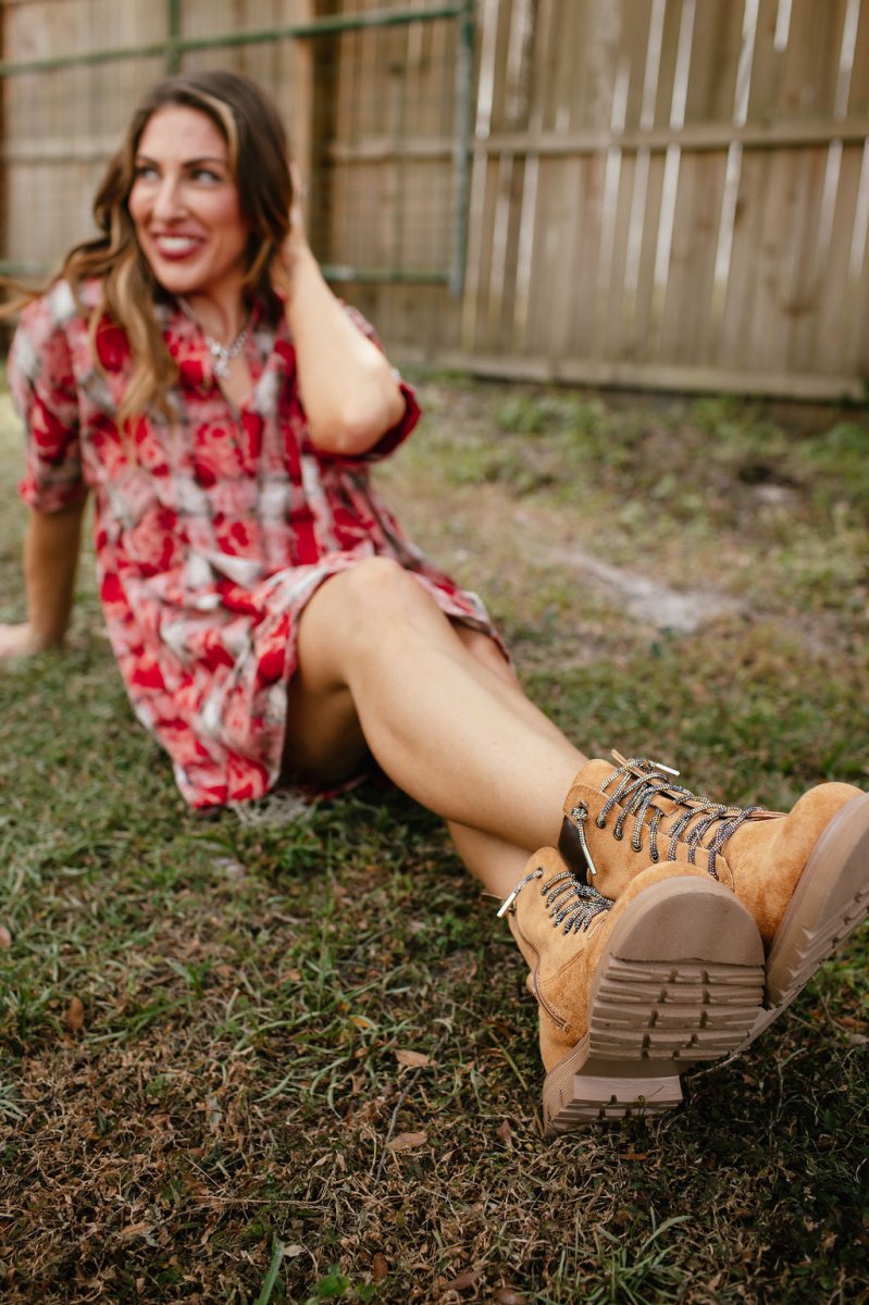 Corky's Chamois Put In The Work Boots with Sparkle Laces - Macoma Boutique303 Mules & Boots