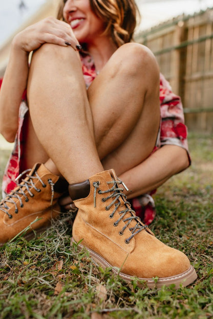 Corky's Chamois Put In The Work Boots with Sparkle Laces - Macoma Boutique303 Mules & Boots