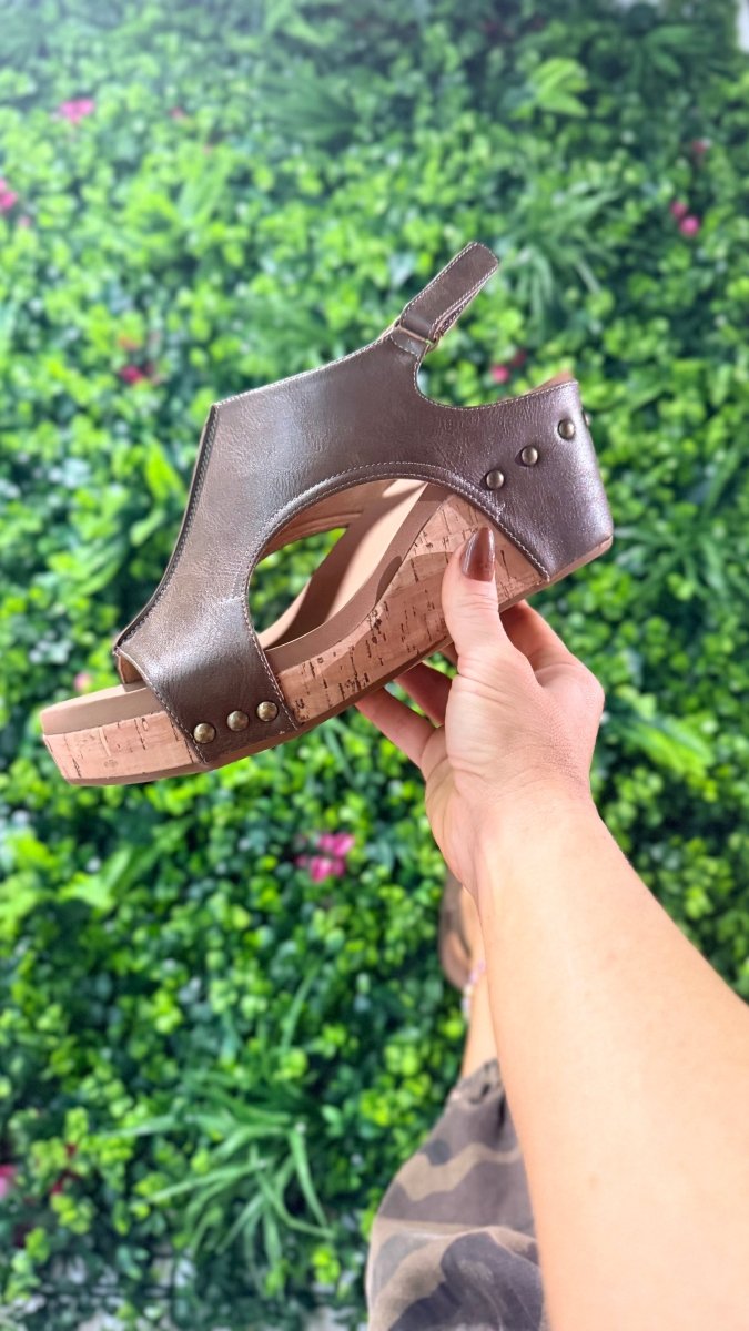 Corky's Chestnut Carley Sandals - Macoma Boutique302 Wedges & Heels