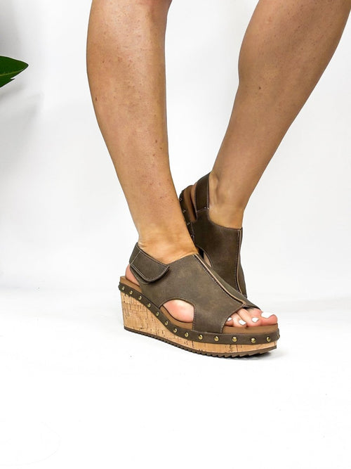 Corky's Chocolate For Keeps Sandals - Macoma Boutique302 Wedges & Heels