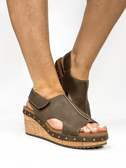 Corky's Chocolate For Keeps Sandals - Macoma Boutique302 Wedges & Heels