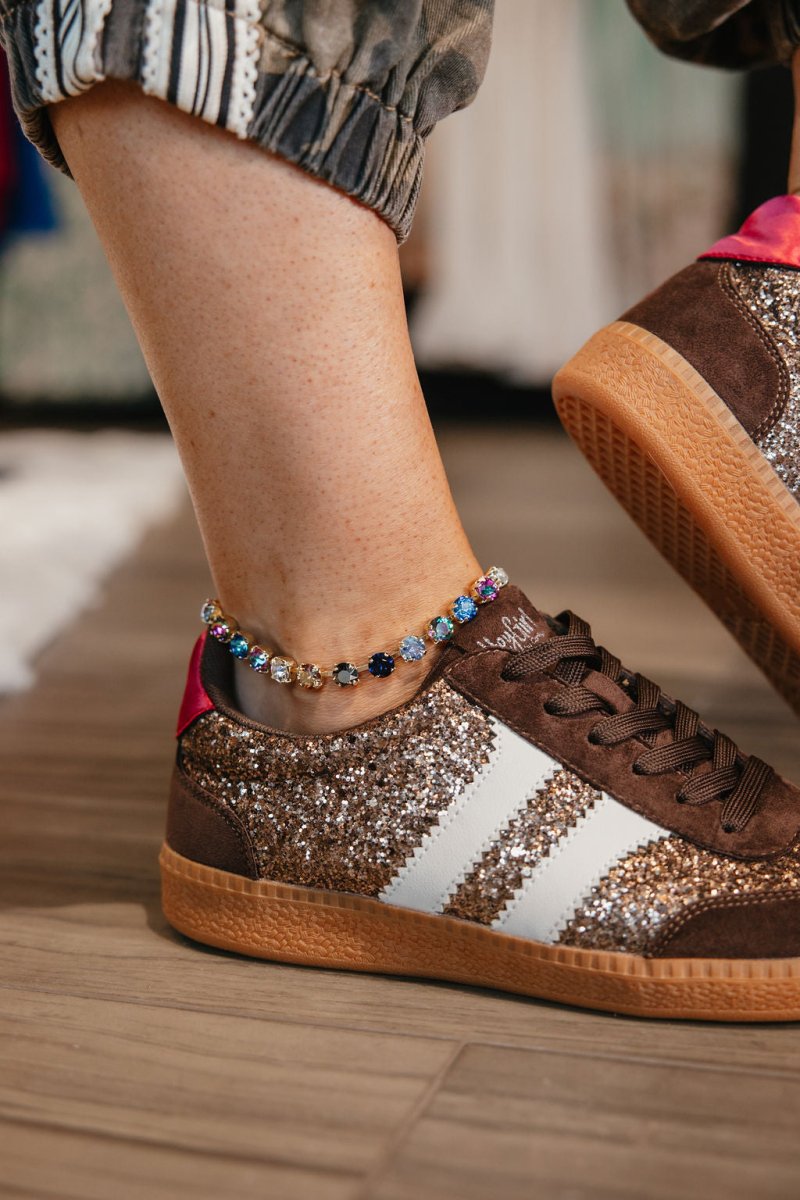 Corky's Chocolate Glitter Heads Up Sneakers - Macoma Boutique301 Sneakers