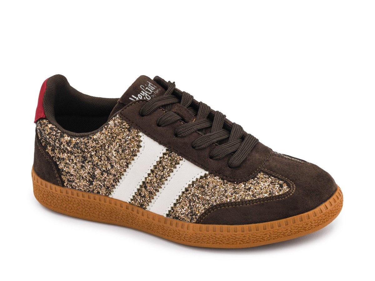 Corky's Chocolate Glitter Heads Up Sneakers - Macoma Boutique301 Sneakers