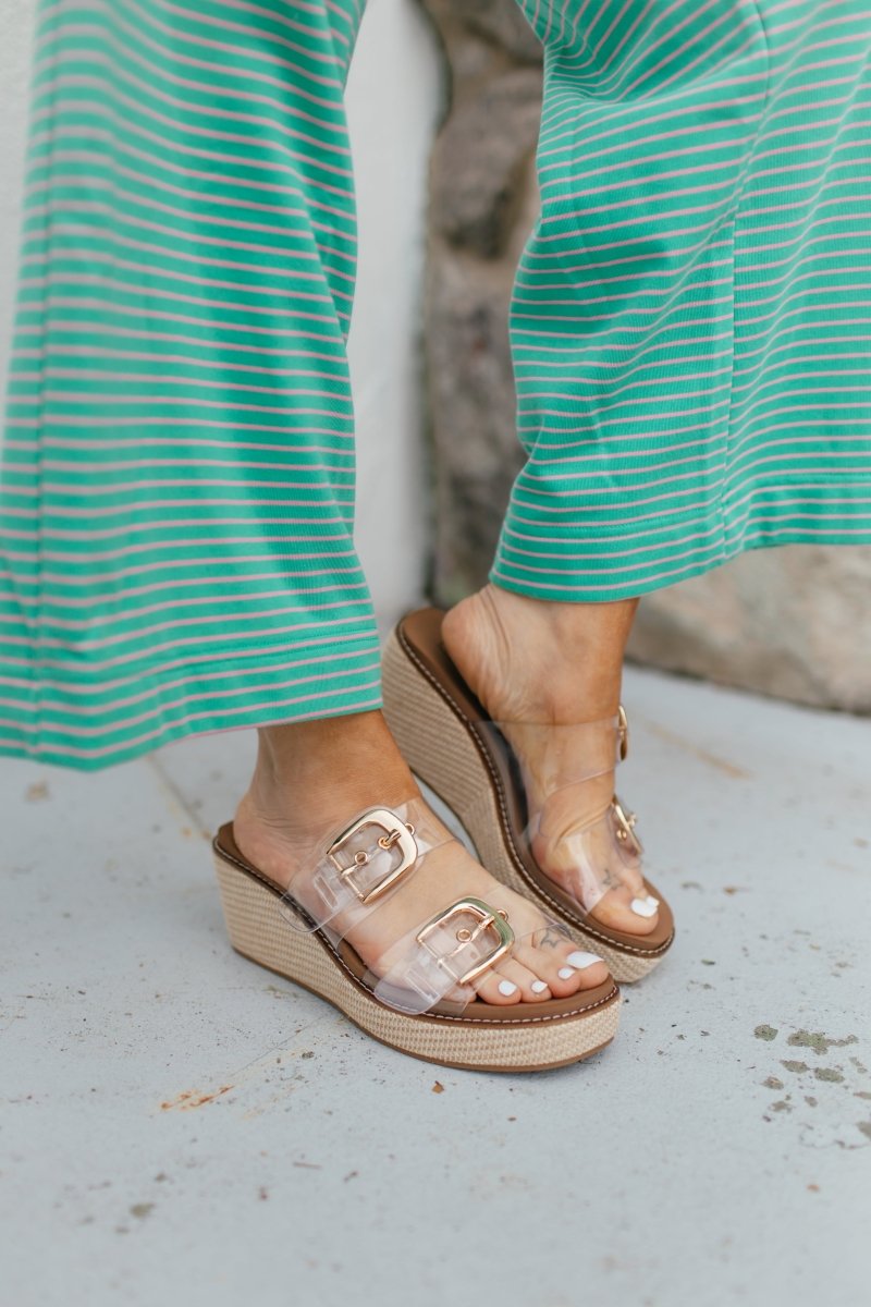 Corky's Clear Manifest Wedges - Macoma Boutique302 Wedges & Heels