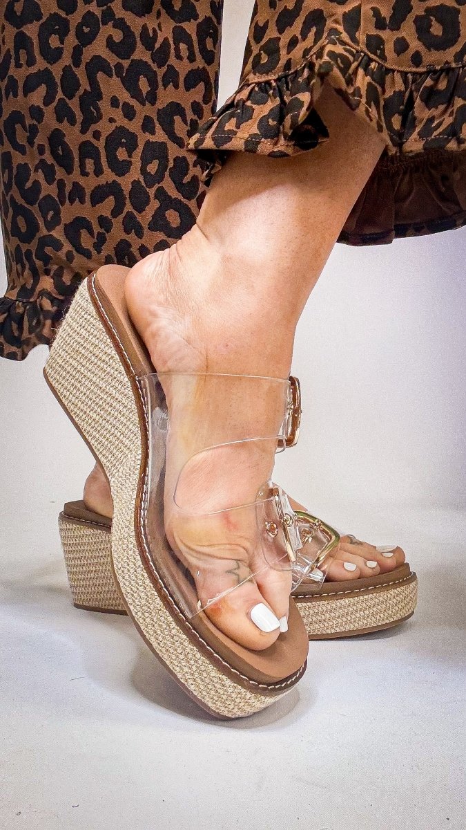 Corky's Clear Manifest Wedges - Macoma Boutique302 Wedges & Heels
