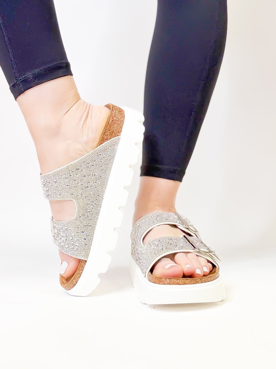 Corky's Clear Rhinestones Rumor Has It Sandals FINAL SALE - Macoma Boutique304 Sandals